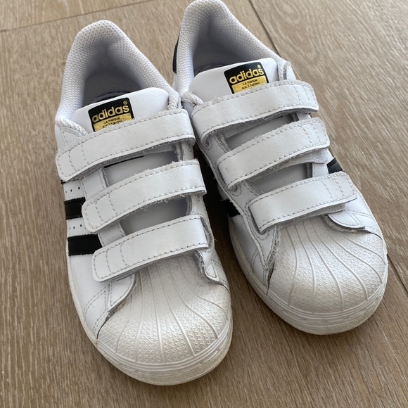 adidas Other - Adidas 3 Velcro strap sneakers, white with black stripes, size 1